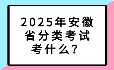 2025年安徽省分类考试